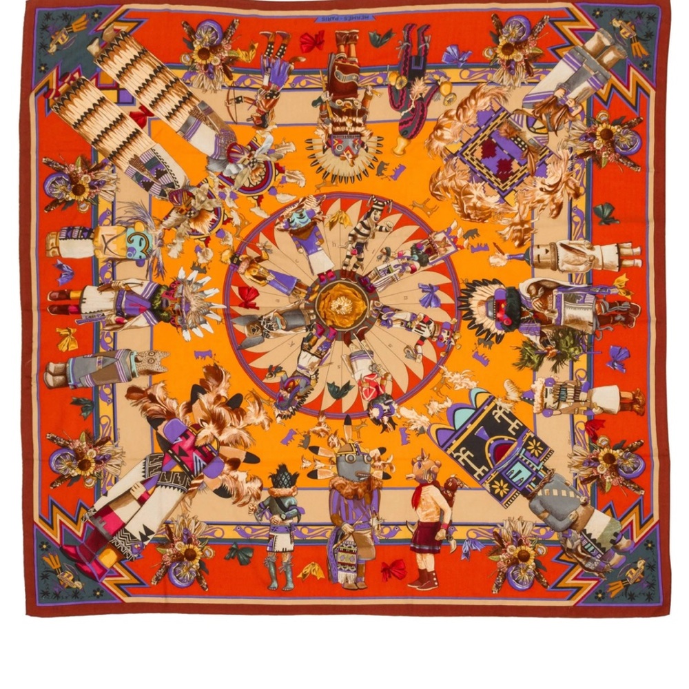 Rare Hermes Kachina silk and cashmere scarf / shawl. Absolutely gorgeous!